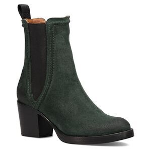 Women's Green Suede Ankle Boots